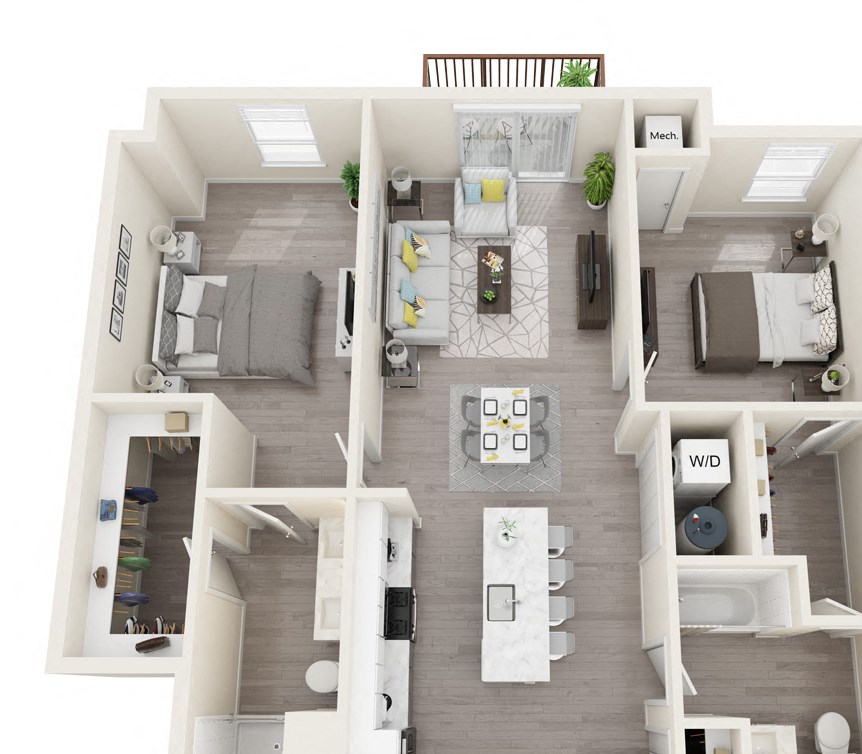 Two Bedroom and Two Bath